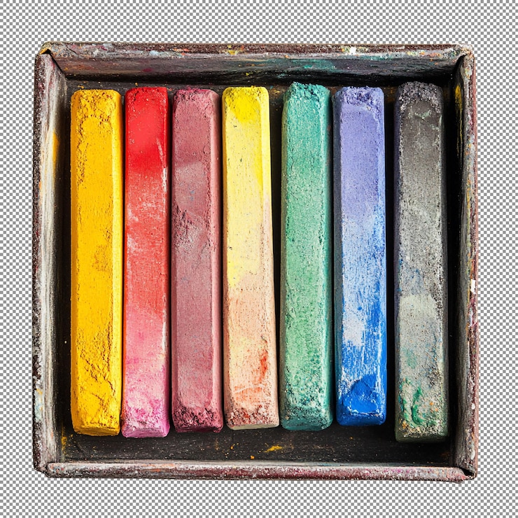 PSD colorful chalk pastel set