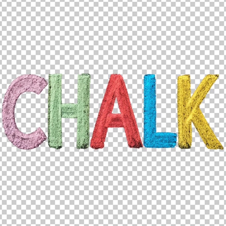PSD colorful chalk text spelling chalk