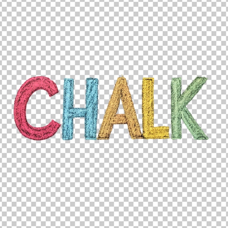 PSD colorful chalk text spelling chalk