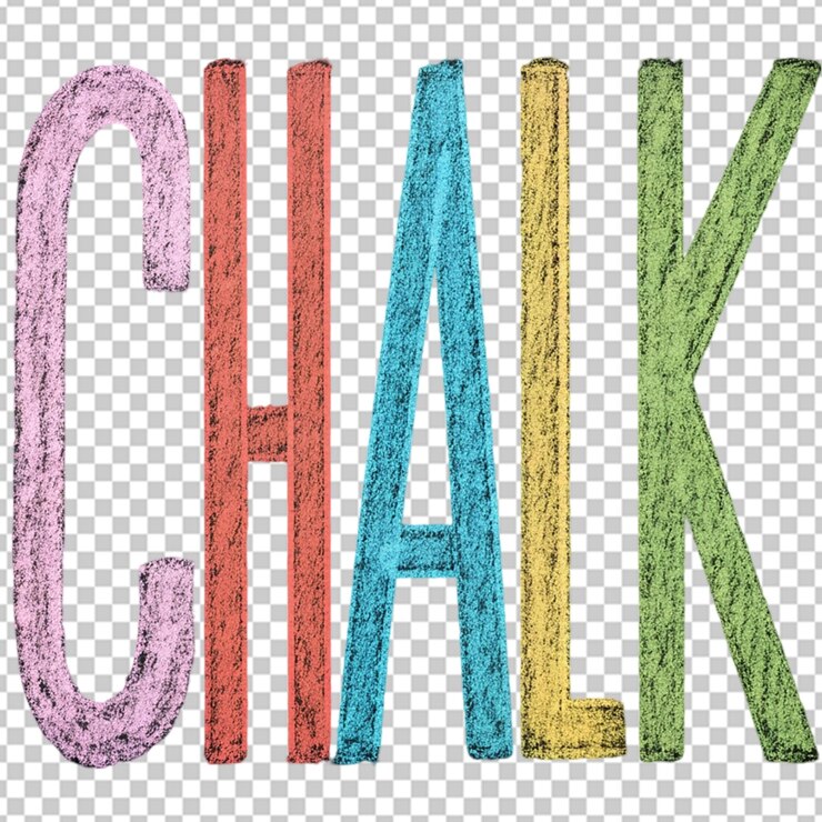 PSD colorful chalk text spelling chalk