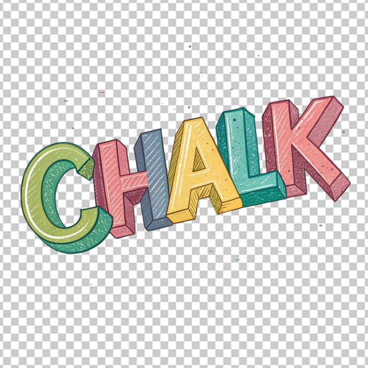 PSD colorful chalk text spelling chalk
