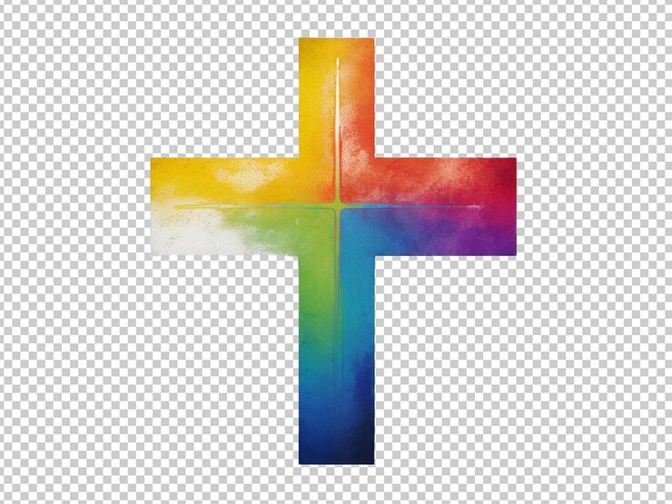 PSD colorful christian cross
