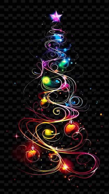 PSD a colorful christmas tree with the words quot glow in the dark quot