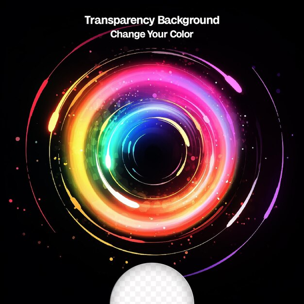 PSD colorful circle with a light effect psd