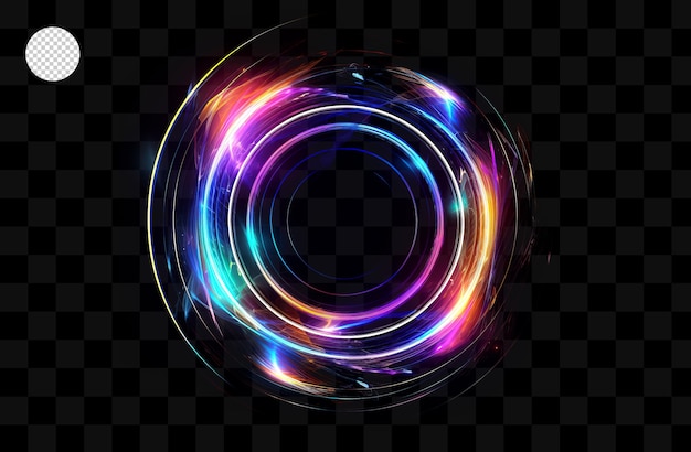 a colorful circle with lights on it on a transparent background.