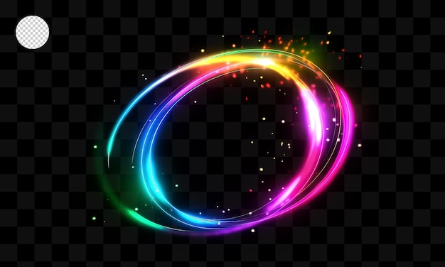 A colorful circle with a rainbow effect on a transparent background.