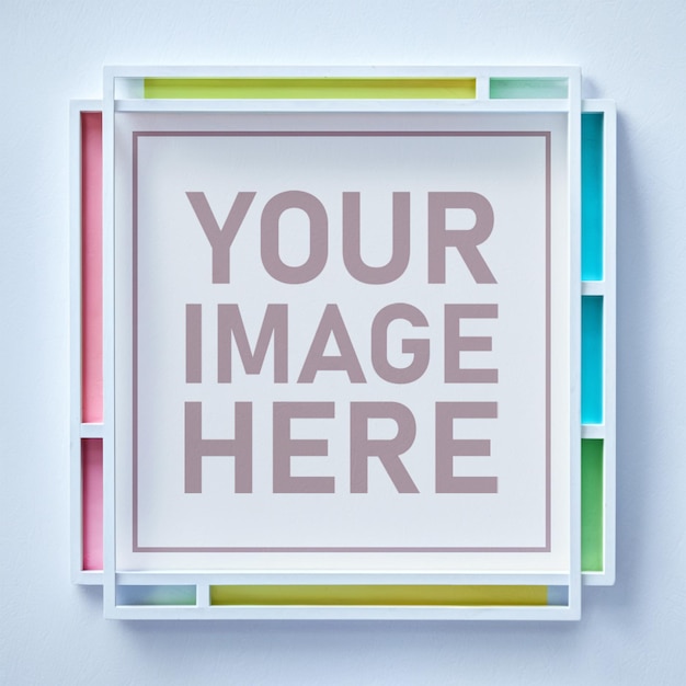 Colorful clean frame with poster mockup