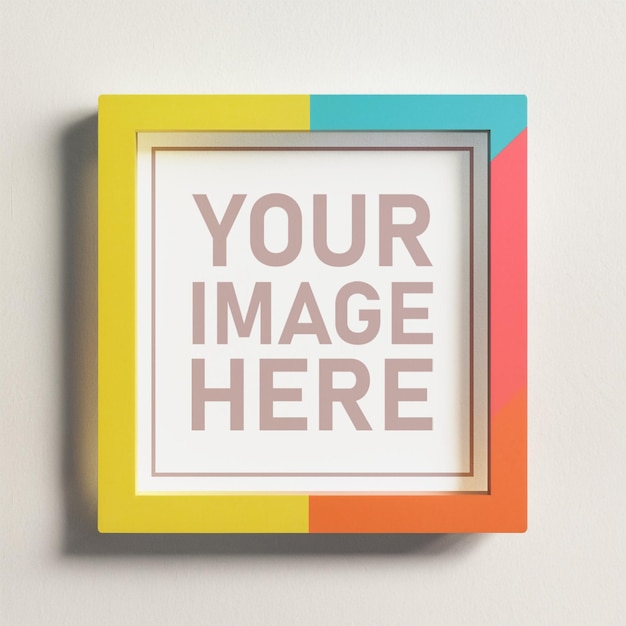 colorful clean wall frame with poster mockup