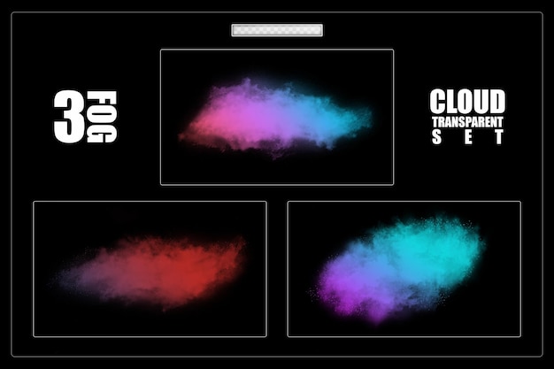 Elementi meteorologici del cielo nebbioso realistico delle nuvole colorate