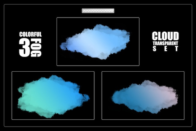 PSD colorful clouds realistic foggy smoke sky weather elements