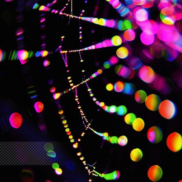 Colorful cob web light effect transparent background