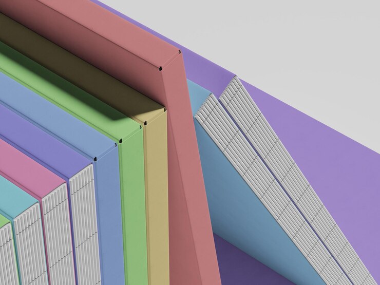 PSD a colorful collection of books arranged in a geometric composition