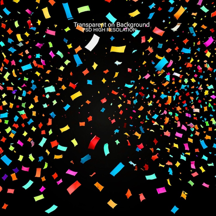 PSD a colorful collection of squares with the word on transparent background