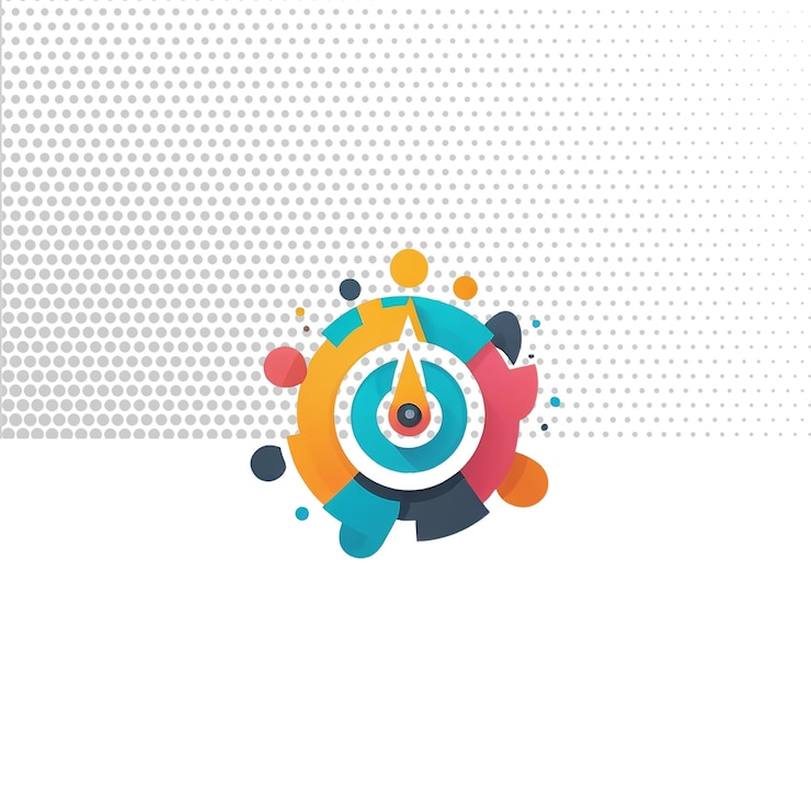 PSD a colorful colorful design with a colorful circle and a clock on it