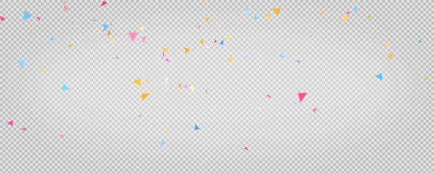 PSD colorful confetti floating with transparentwith clipping path