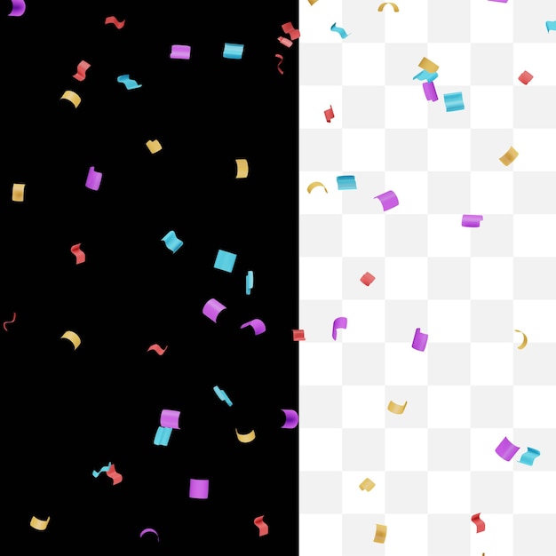 PSD colorful confetti isolated