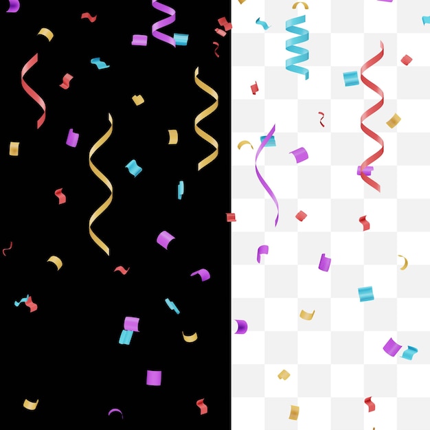 PSD colorful confetti isolated