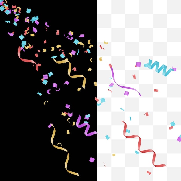 PSD colorful confetti isolated