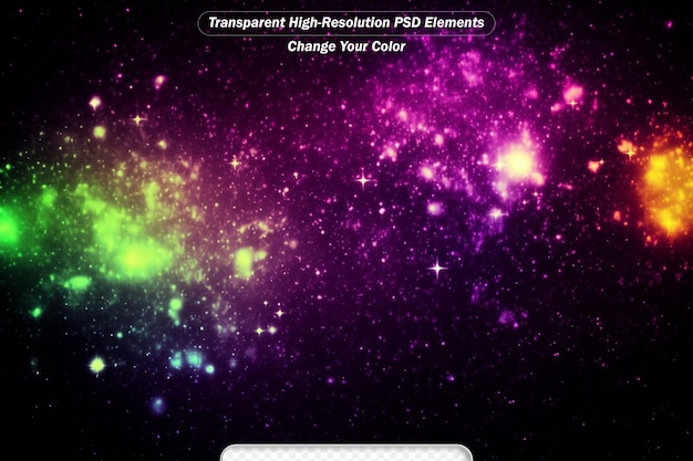 PSD Цветный космический абстрактный фон с скоплением ярких звезд
