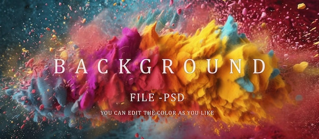 PSD colorful crayon powder background