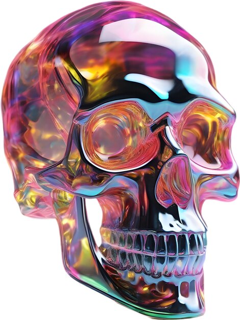 PSD colorful crystal skull closeup image of a colorful crystal skull