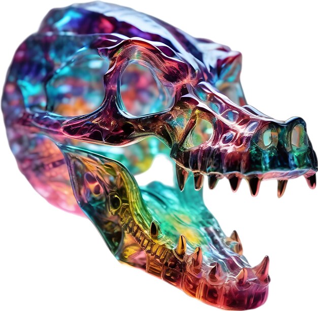 PSD colorful crystal skull closeup image of a colorful crystal skull