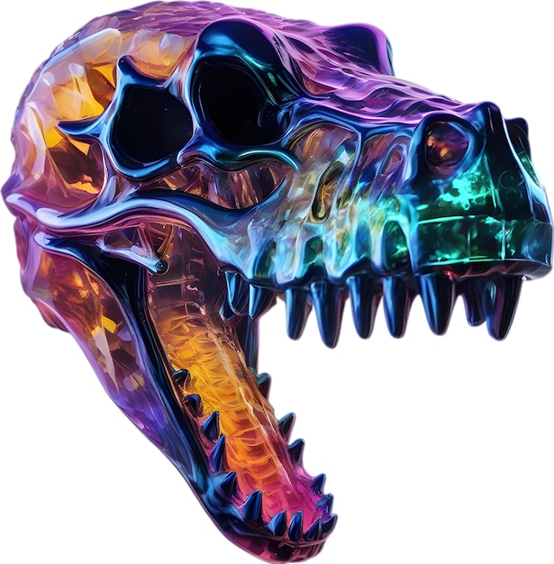 PSD colorful crystal skull closeup image of a colorful crystal skull