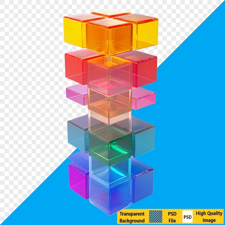 PSD colorful cube stack