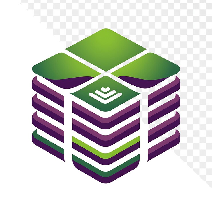 PSD a colorful cube with the letters  b  on it