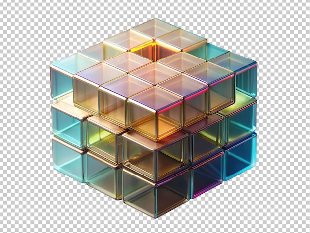 PSD colorful cube with lights