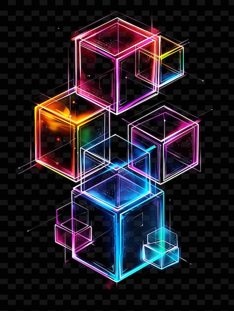 PSD un cubo colorato con la parola cubi su di esso