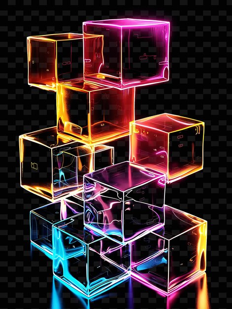 PSD a colorful cube with the word quot l quot on it