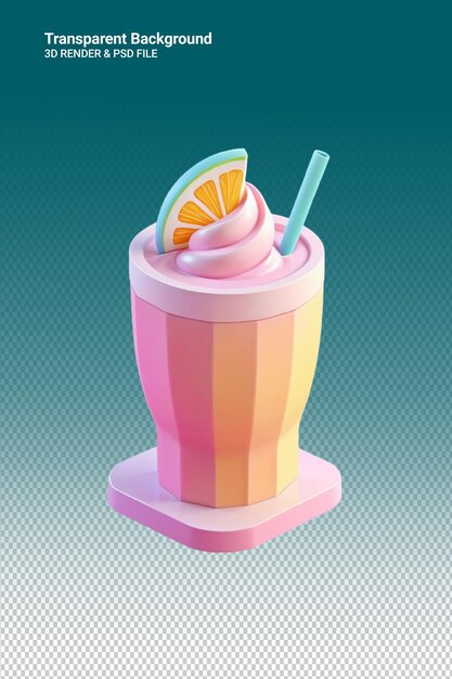 PSD a colorful cup of ice cream sits on a pedestal