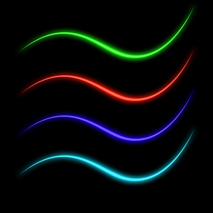 PSD colorful curve neon light