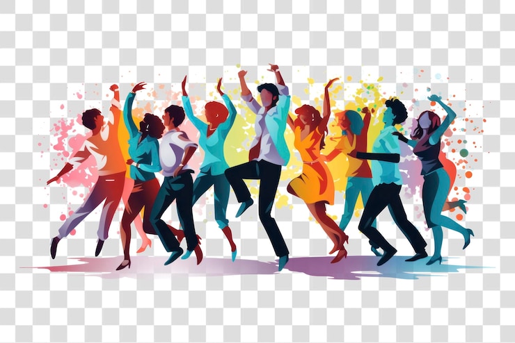 PSD colorful dance party celebration