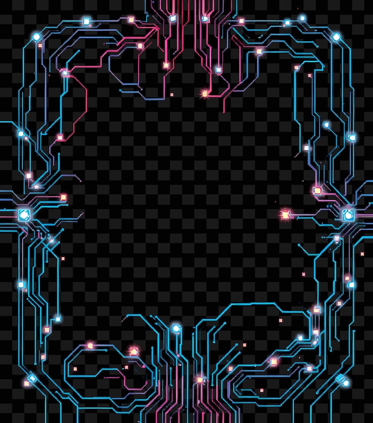 PSD a colorful design of neon lights on a black background