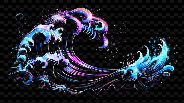 A colorful design of the waves of the sea