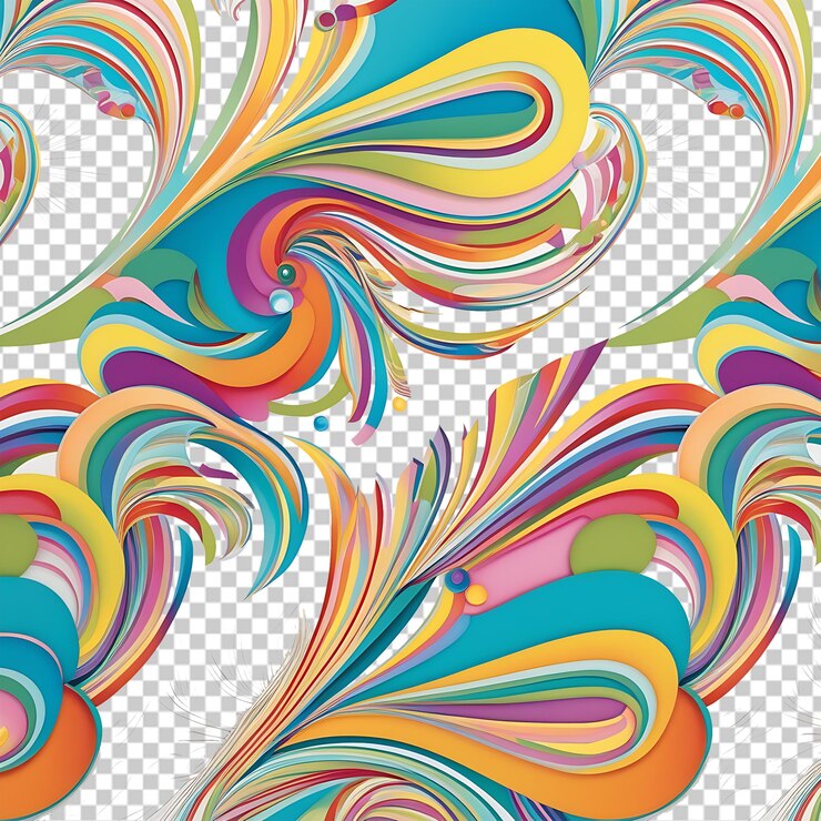 PSD colorful design with the colors of the rainbow transparent background psd