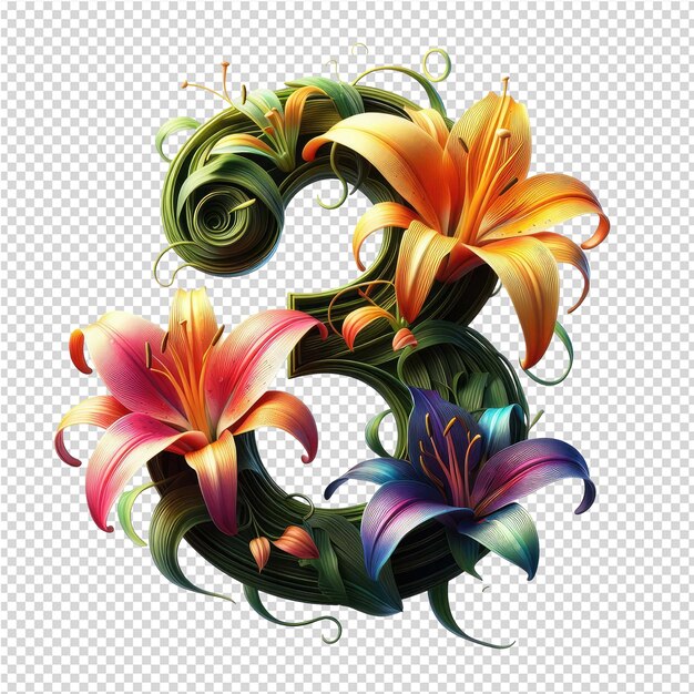 PSD a colorful design with flowers and the word hibiscus