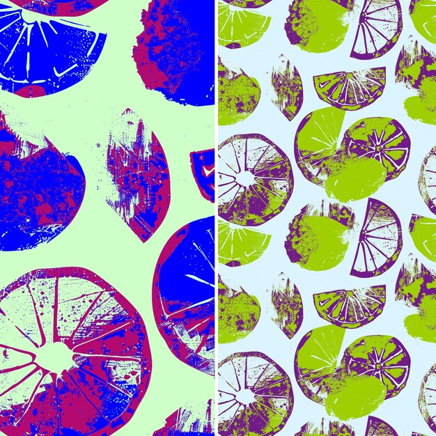 PSD a colorful design with lemons and limes