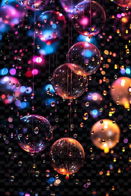 A colorful display of bubbles and a colorful background