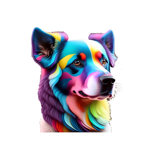 Colorful dog face vector image