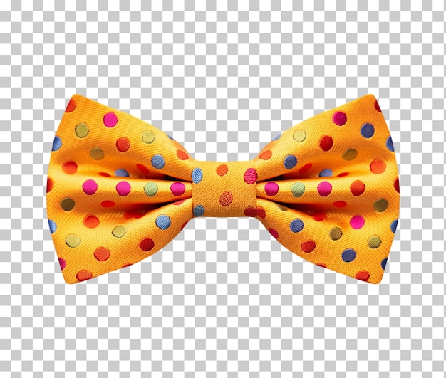 PSD colorful dotted yellow bow isolated on transparent background png psd