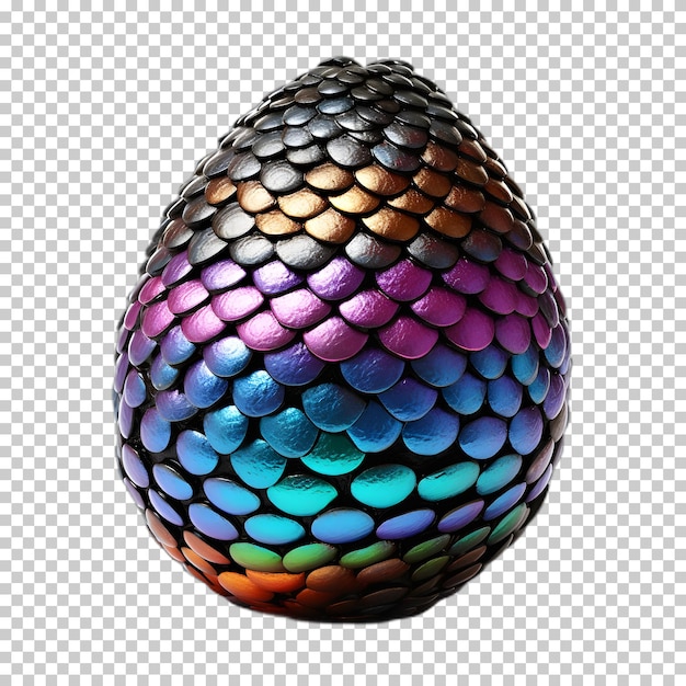 PSD colorful dragon egg isolated on transparent background