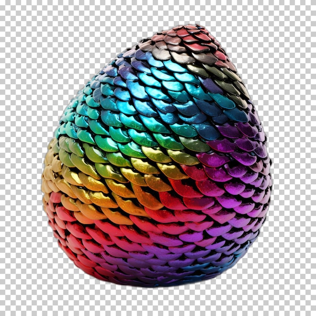 PSD colorful dragon egg isolated on transparent background