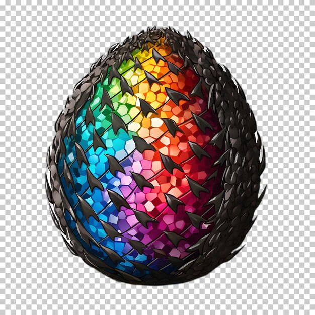 PSD colorful dragon egg isolated on transparent background