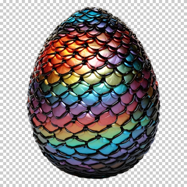 Colorful dragon egg isolated on transparent background