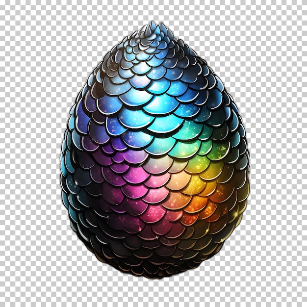 PSD colorful dragon egg isolated on transparent background