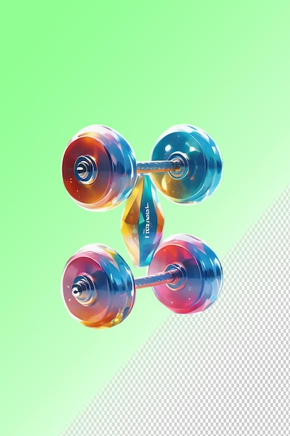 PSD a colorful dumbbell with the word dumb on it