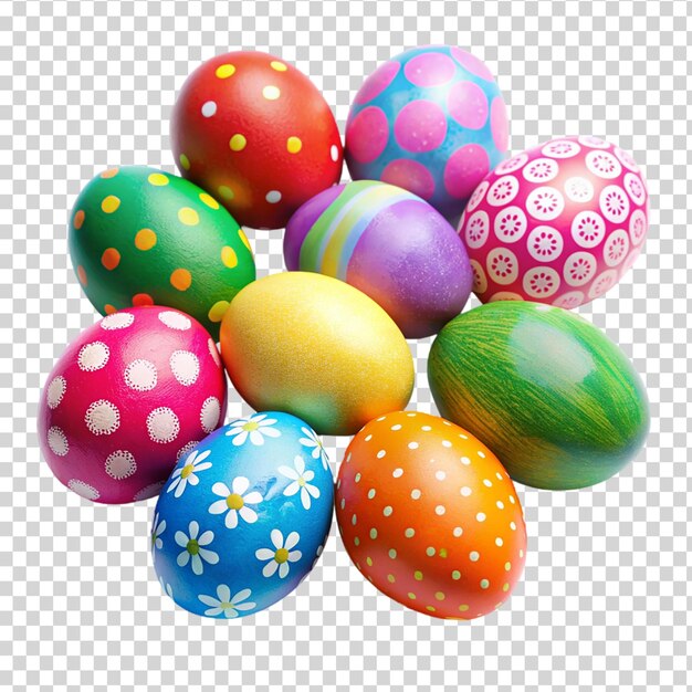 PSD colorful easter eggs candy isolated on transparent background